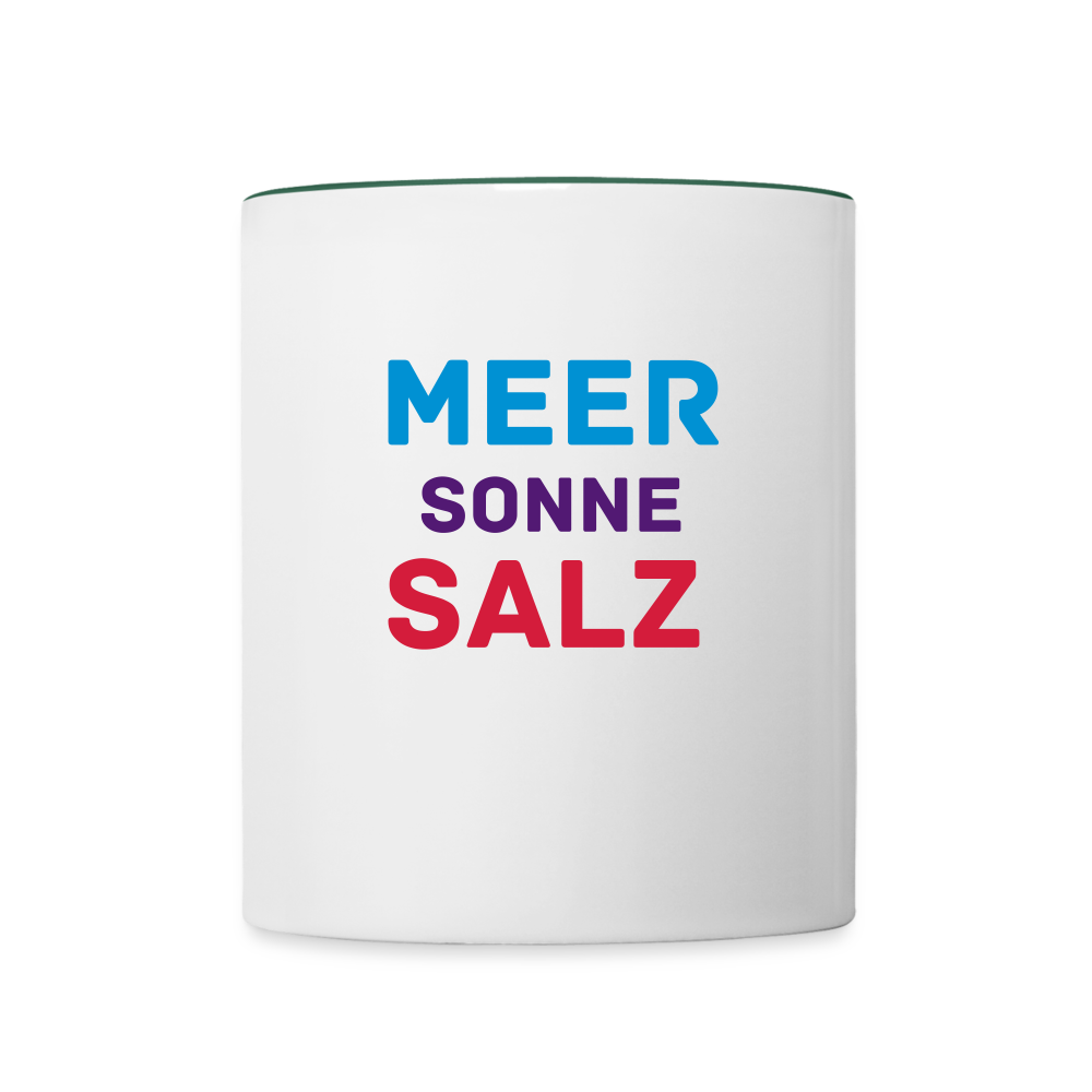 Tasse zweifarbig - Weiß/Dunkelgrün
