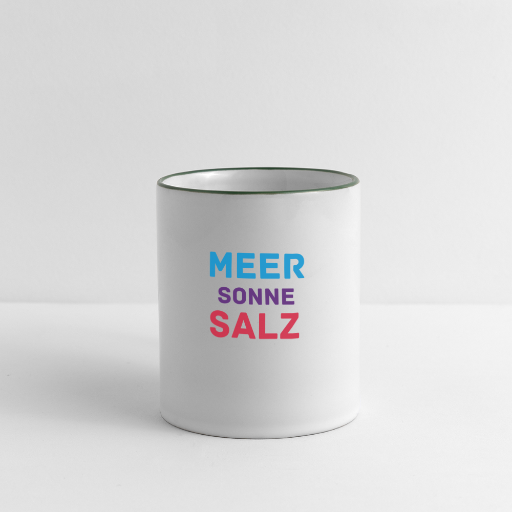 Tasse zweifarbig - Weiß/Dunkelgrün