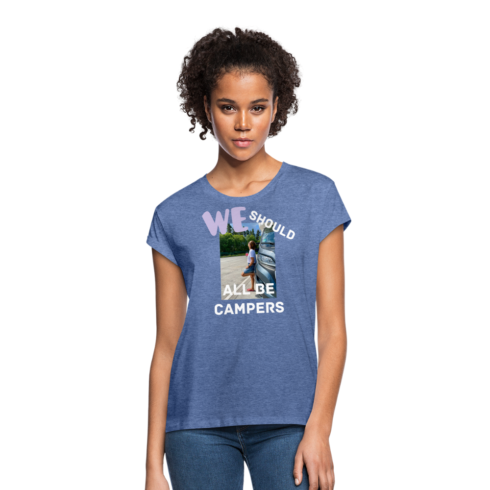 Frauen Oversize T-Shirt - Denim meliert