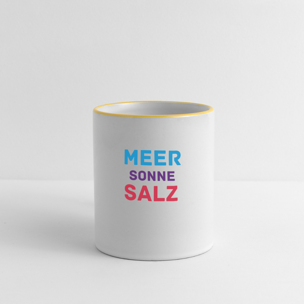 Tasse zweifarbig - Weiß/Gelb